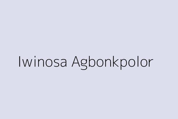 Iwinosa Agbonkpolor 